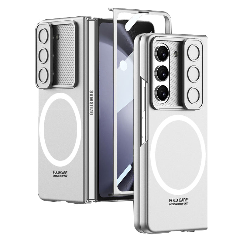 GKK For Samsung Galaxy Z Fold5 5G Case Compatible with MagSafe Camera Slider PC Phone Cover with Screen Film GKK For Samsung Galaxy Z Fold5 5G Case Compatible with MagSafe Camera Slider PC Phone Cover with Screen Film